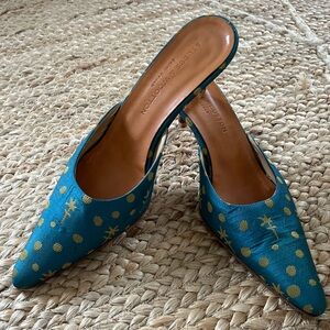 Stubbs & Wootton Blue and Gold Mules
